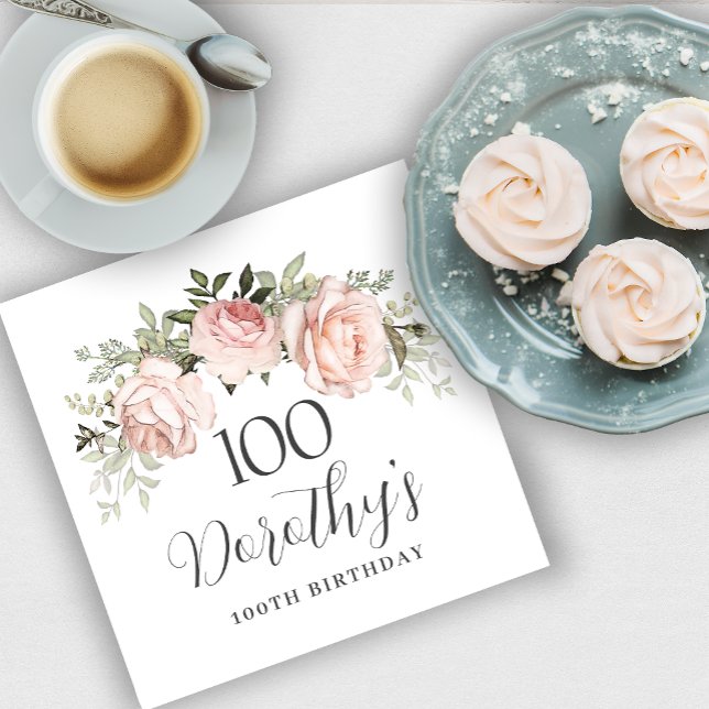 Servilleta De Papel Rustic Pink Floral 100.ª Personalizado del partido (Subido por el creador)