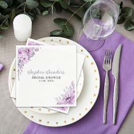 Servilleta De Papel Rustic Purple Flower Bridal Shower Celebration