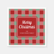 Rustic Red Plaid Feliz Navidad