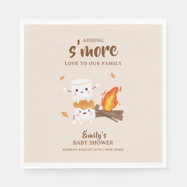 Servilleta De Papel Rustic S'more Love Campfire Baby Shower (Anverso)