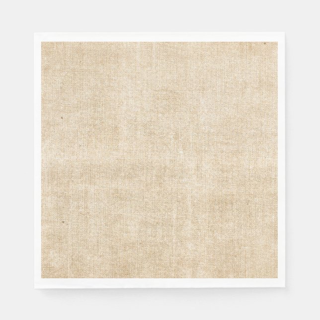 Servilleta De Papel Rustic Tan Burlap Boho (Anverso)