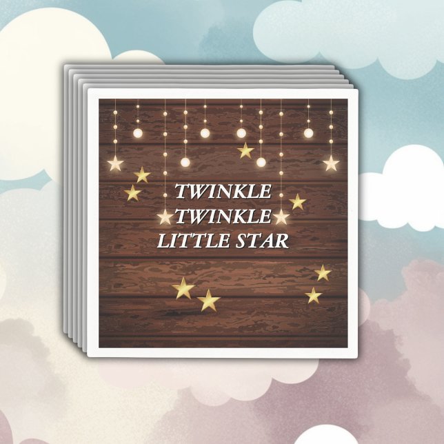 Servilleta De Papel Rustic Twinkle Twinkle Little Star Baby Shower (Subido por el creador)