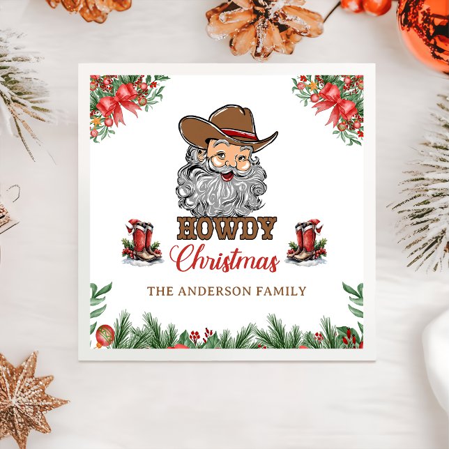 Servilleta De Papel Rustic Western Cowboy Feliz Navidad (Subido por el creador)