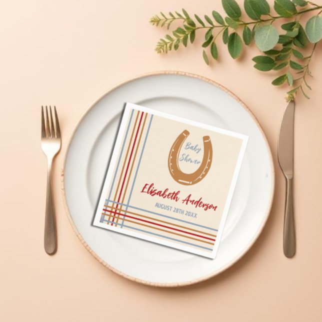 Servilleta De Papel Rustic Western Horseshoe Baby Shower (Subido por el creador)