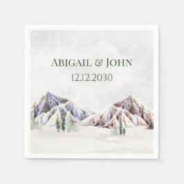 Servilleta De Papel Rustic Winter Mountain Forest Wedding Napkin