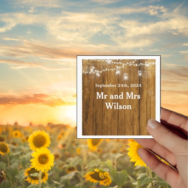 Servilleta De Papel Rustic Wood Mason Jar Hanging Lights cocktail (Subido por el creador)