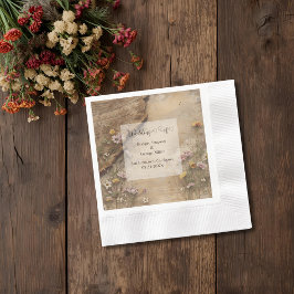 Servilleta De Papel Rustic Wooden Bohemian Floral Wedding 
