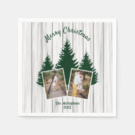 Servilleta De Papel Rustic Woodland Christmas Photo