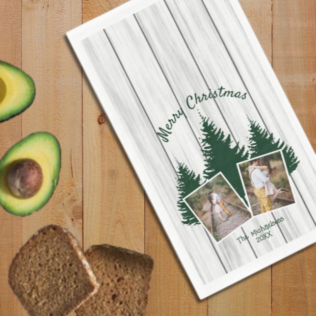 Servilleta De Papel Rustic Woodland Christmas Photo (Subido por el creador)