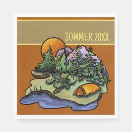 Servilleta De Papel Rústica acampada personalizada