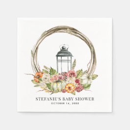 Servilleta De Papel Rústica acuarela Caída Cosecha Wreath Baby Shower