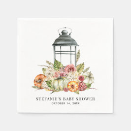 Servilleta De Papel Rústica acuarela otoño cosecha linterna Baby Showe
