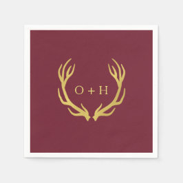 Servilleta De Papel Rústica burgundy Marsala Boda Papel Napkin