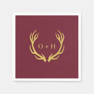 Servilleta De Papel Rústica burgundy Marsala Boda Papel Napkin