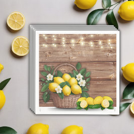 Servilleta De Papel Rústica cesta de limón Baby Shower moderno