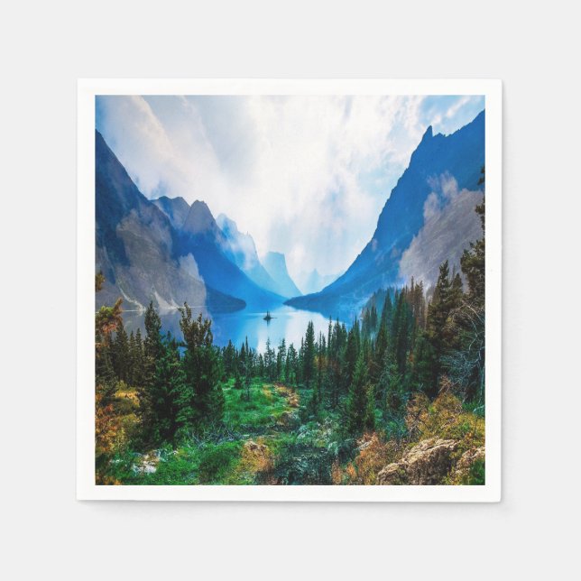 Servilleta De Papel Rústica cordillera de campo Naturaleza escénica (Anverso)