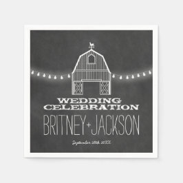 Servilleta De Papel Rústica del país Chalkboard Barn Boda Napkins