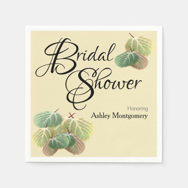 Servilleta De Papel Rústica ducha de novia caída Aspen deja amarillo (Anverso)