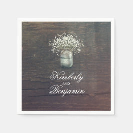 Servilleta De Papel Rústica estofa del bebé Mason Jar