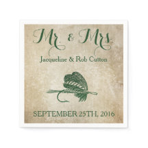 Rústica Fishing Lure Bodas Napkins