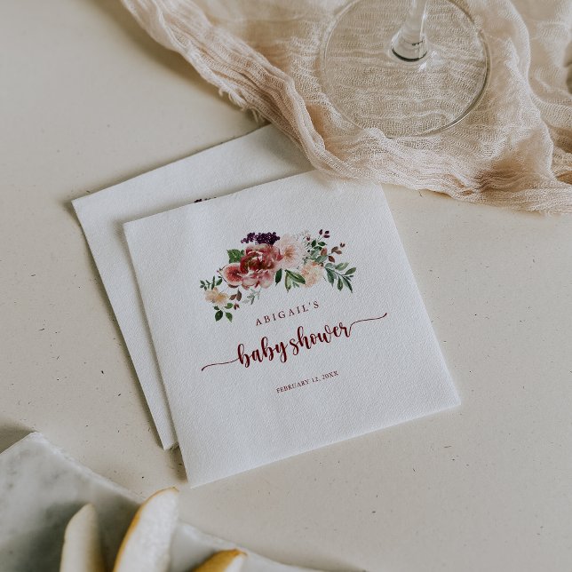 Servilleta De Papel Rústica floral Baby Shower Napkins (Subido por el creador)