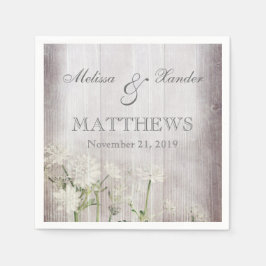 Servilleta De Papel Rústica Floral Cocktail Paper Napkins