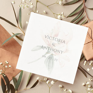 Servilleta De Papel Rústica floral Neutral Elegante Boda