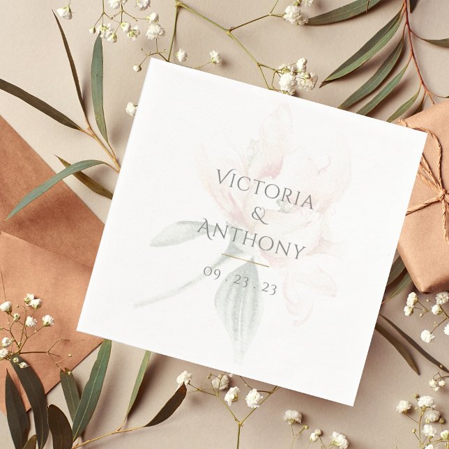 Servilleta De Papel Rústica floral Neutral Elegante Boda (Subido por el creador)