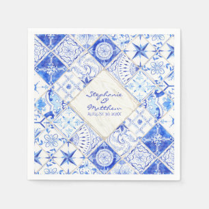 Servilleta De Papel Rústica Granja Barn Elegante Boda Acuática Tile
