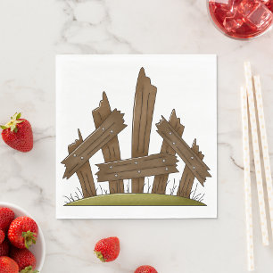 Servilleta De Papel Rústica granja de la valla de madera rota