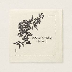 Servilleta De Papel Rústica Moda Floral Boda Cocktail Napkins