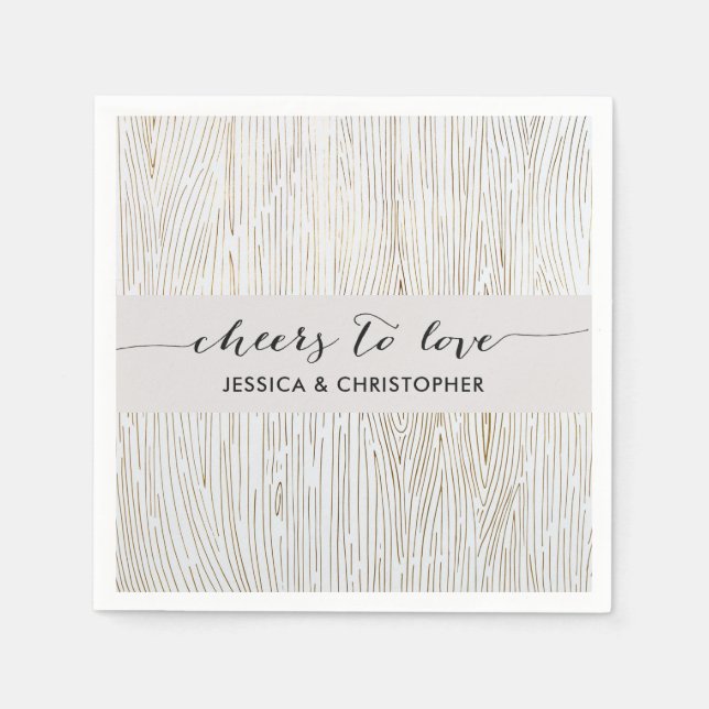 Servilleta De Papel Rústica Moda Oro Grain Fiestas Napkins (Anverso)