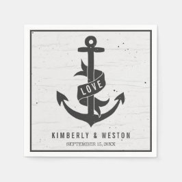 Servilleta De Papel Rústica Nautical Personalizada Boda Napkins