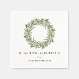 Servilleta De Papel Rústica vegetación Pine Wreath vacaciones de negoc