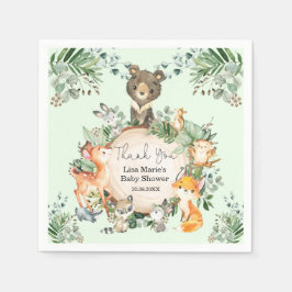 Servilleta De Papel Rústica vegetación Woodland Forest Baby Animales