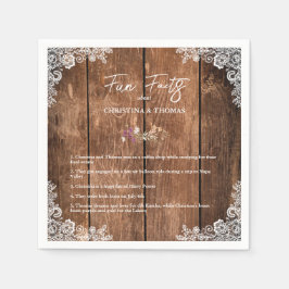 Servilleta De Papel Rústica Wood Lace Fun Hacts Barn Boda