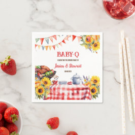 Servilleta De Papel Rústico BABY-Q Barbacoa Picnic Girasol