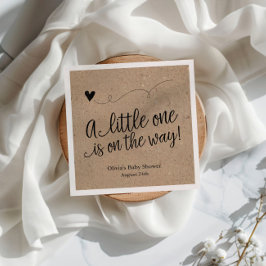 Servilleta De Papel Rústico Baby Shower, Kraft, Neutral Personalizado 