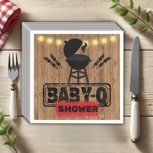 Servilleta De Papel Rústico BBQ-Baby Grill Baby Shower (Subido por el creador)