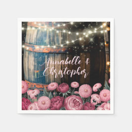 Servilleta De Papel Rústico Boda de barril Whiskey al aire libre