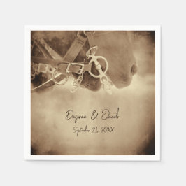 Servilleta De Papel Rústico Boda de Caballo Marrón Occidental