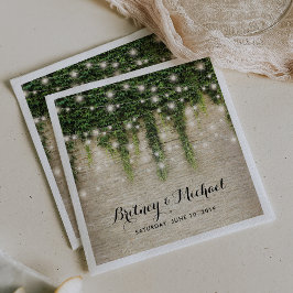 Servilleta De Papel Rústico Boda de cadenas de la iglesia de piedra de