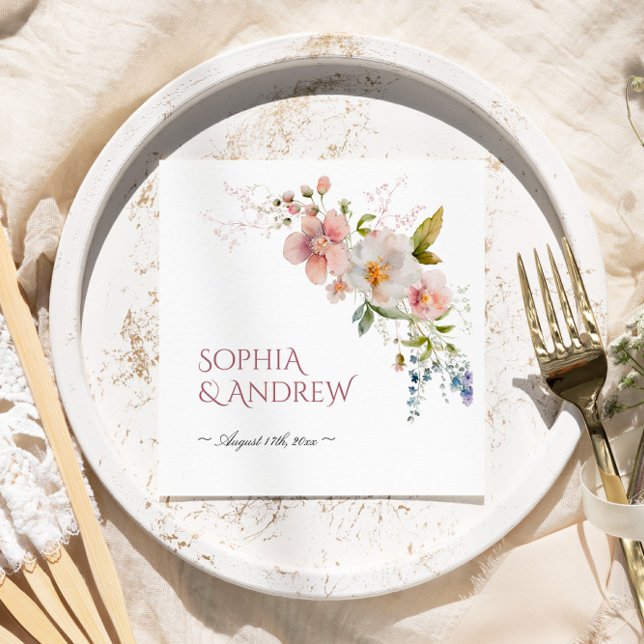 Servilleta De Papel Rústico Boda de flores silvestres (Subido por el creador)