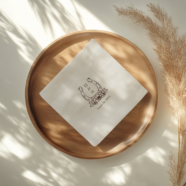 Servilleta De Papel Rústico Boda del Boho Horseshoe del País Occidenta (Subido por el creador)