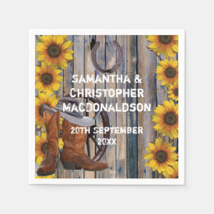 Servilleta De Papel Rústico boda floral de un país de vaquero occident