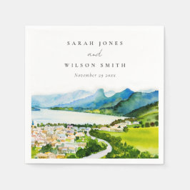 Servilleta De Papel Rústico Boda paisajístico rural del lago rural