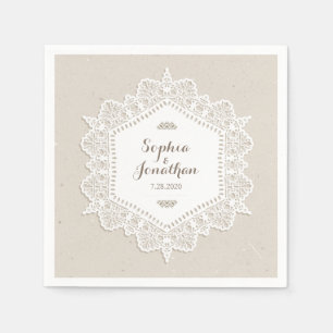 Servilleta De Papel Rústico Boda Romantic Vintage Lace Doily