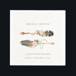 Servilleta De Papel Rústico Boho Feather Floral Arrow Bridal Shower<br><div class="desc">Para cualquier personalización adicional o cualquier otro elemento que coincida,  no dude en ponerse en contacto conmigo en yellowfebstudio@gmail.com</div>