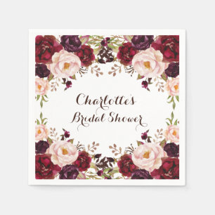 Servilleta De Papel Rústico Boho Floral Shabby Chic Rosas Papel Napkin