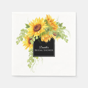 Servilleta De Papel Rústico Charm Sunflowers Bridal Shower